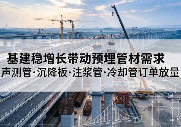 南昌基建稳增长带动预埋监测管材需求，声测管、沉降板、注浆管订单持续放量